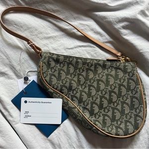 Vintage Green Christian Dior green saddle bag